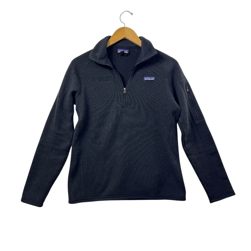 Patagonia Women Better Sweater 1/4-Zip Fleece Black Size M Warm Outdoor Pullover